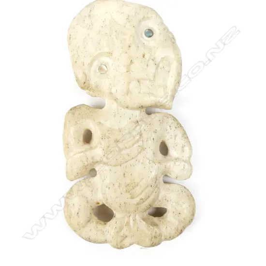 Ian McMillan carved whalebone hei tiki